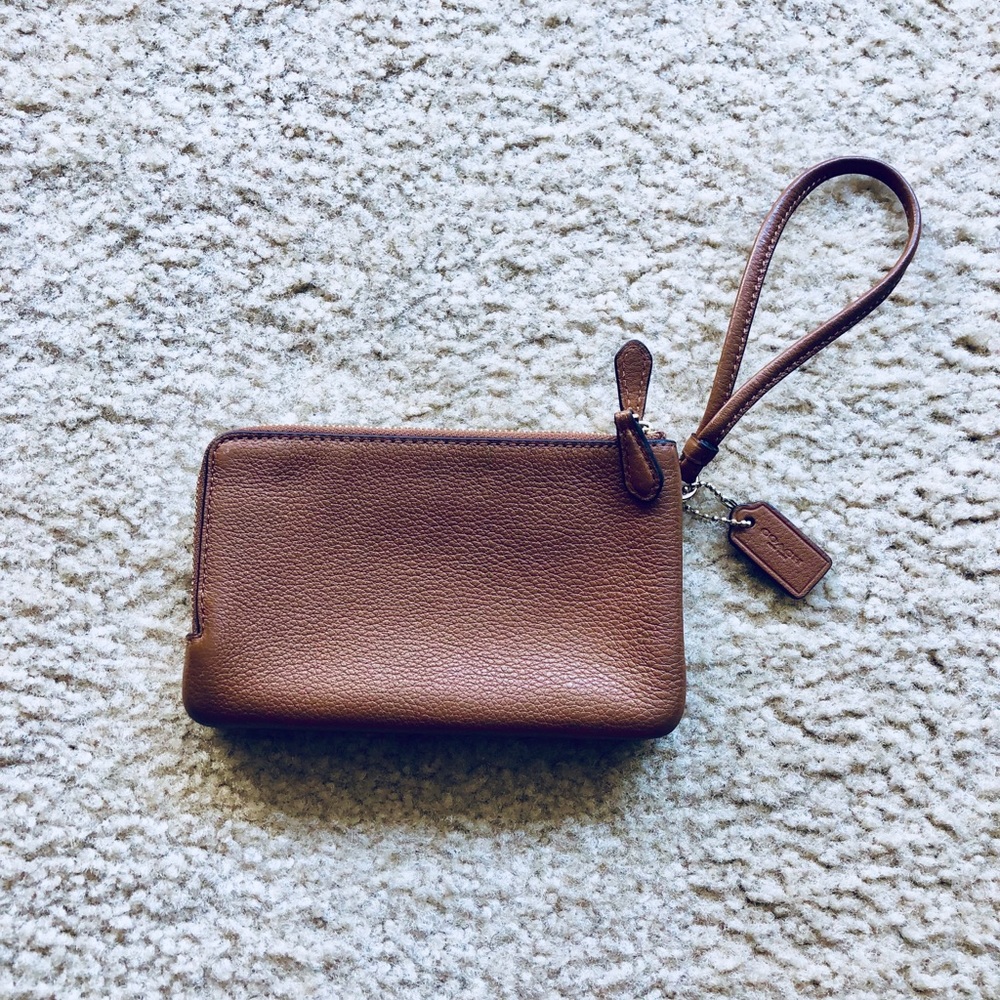 Coach Brown Leather Wristlet